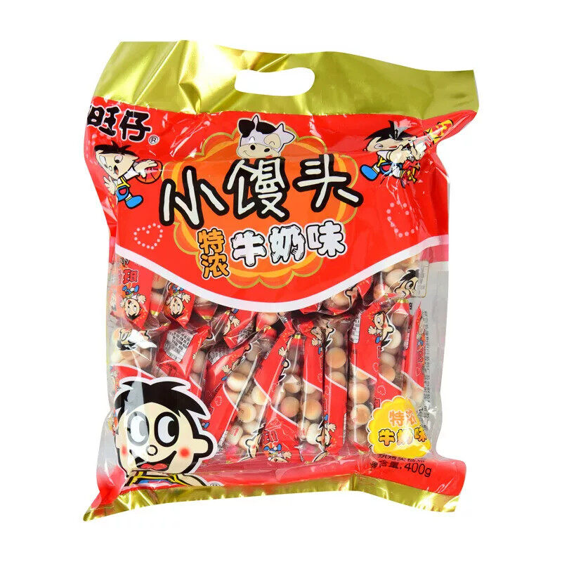 麦德龙代购旺仔小馒头经济包特浓牛奶味400g儿童酥性饼干独立包装