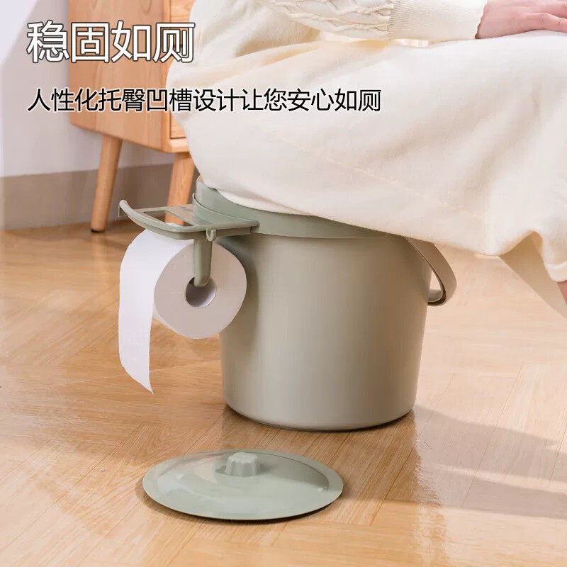 老人坐便器便携式卧室家用带盖成人孕妇痰盂尿桶坐浴清洗移动马桶