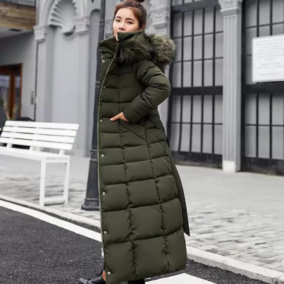 Long Down Cotton Parkas Coat Female New Winter Over Knee