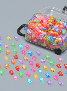 迷你夜光七彩乌龟款盒装玩具小乌龟月光水晶微缩彩色玻璃水晶