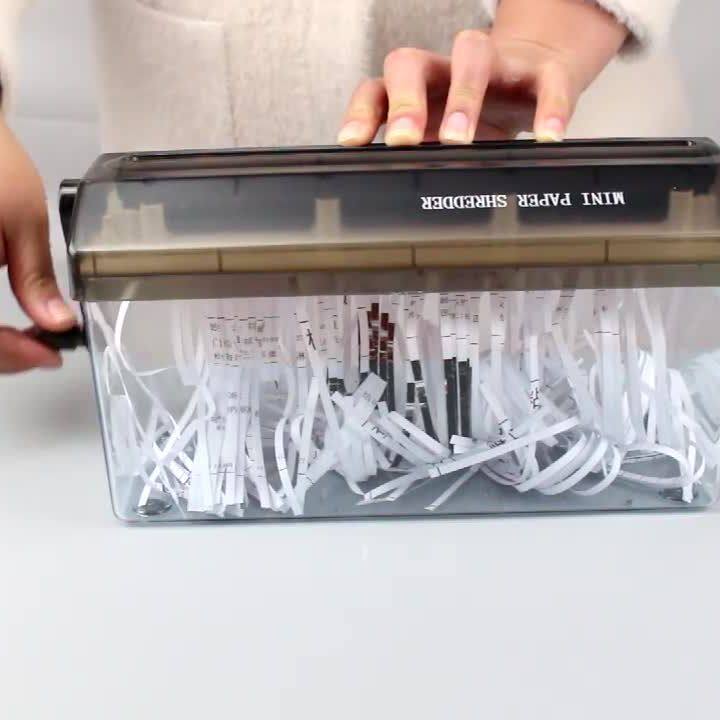 手动碎纸机A4.A6家用手摇碎纸机小型办公用碎纸机桌面条状碎纸机