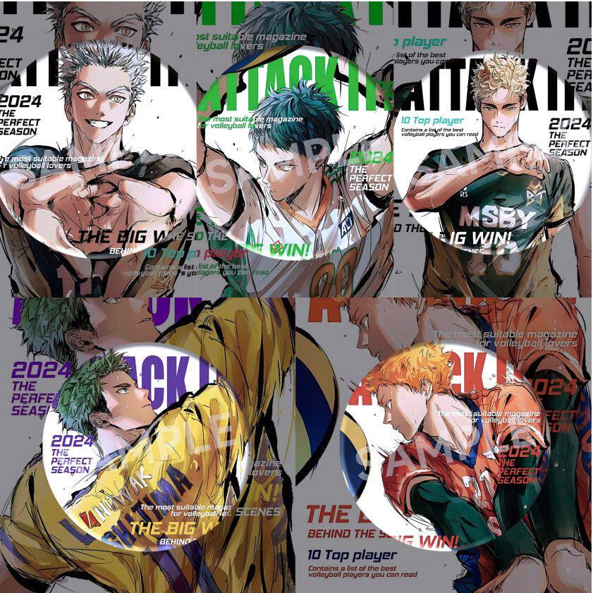 新款排球少年日向翔阳影山飞雄谷子58mm亮膜吧唧及川彻徽章饰