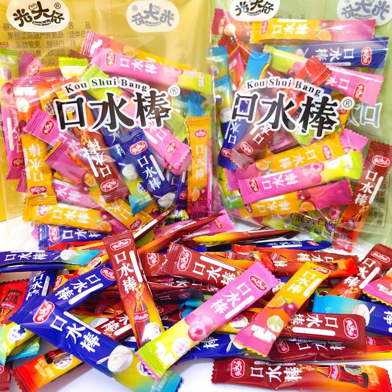 光头仔口水软糖流口水混合味老酸奶味8090怀旧童年网红糖果零食