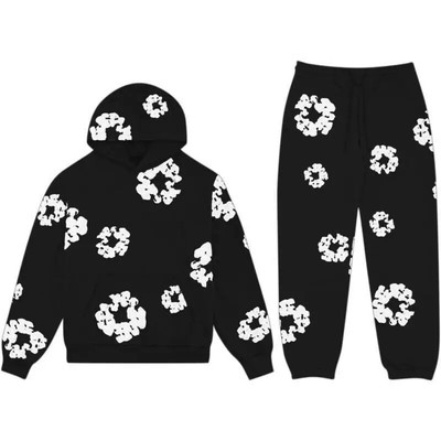 Hooded athletic tracksuit unisex 2 piece running clothing