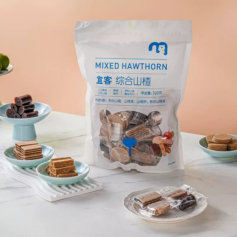 麦德龙代购宜客综合山楂700g袋装独立包装多口味零食陈皮果糕蜜饯