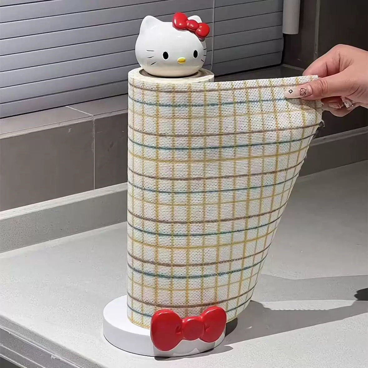 新家的100个快递 hellokitty厨房纸巾架卷纸保鲜膜架家用装饰摆件