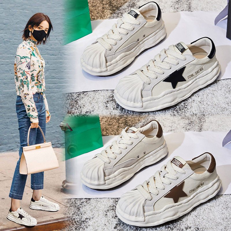The first layer cowhide White shoes 2022 Spring new pattern lady The thickness of the bottom Single shoes genuine leather Women's Shoes Shell head Dissolvein the Women's Shoes, Low shoes  category - from Buy2taobao.com to provide professional Taobao agent buy service