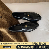 英伦风平底粗跟单鞋 厚底乐福鞋 春季 一脚蹬复古小皮鞋 女款 2026新款