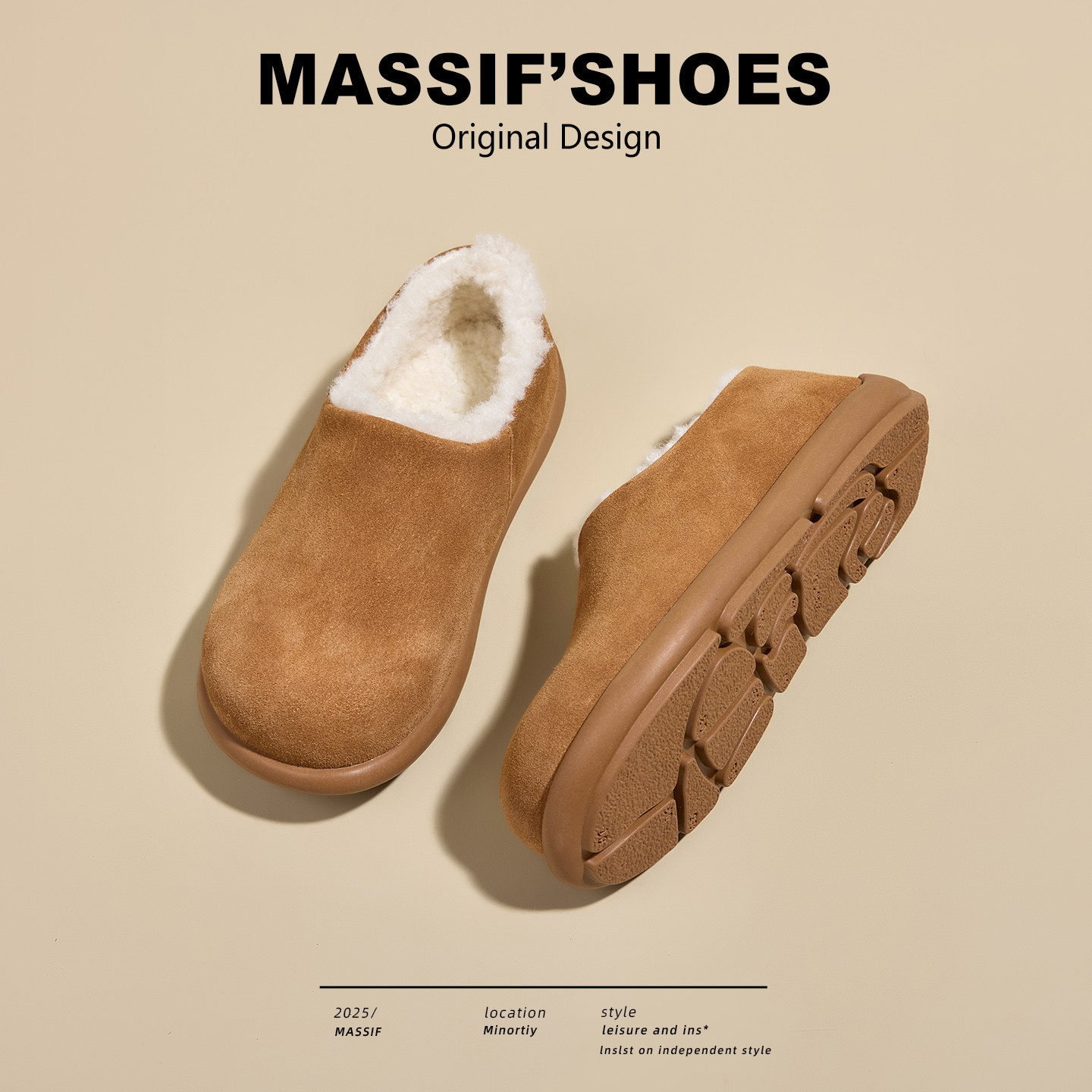 小土豆加绒勃肯鞋女2025新款冬真皮毛毛鞋懒人一脚蹬全包博肯单鞋,女鞋,浅口单鞋,淘宝优惠券,粉丝福利购,淘宝优惠卷