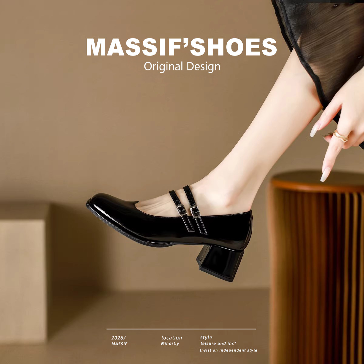 玛丽珍鞋女2026新款黑色高跟鞋法式粗跟单鞋气质不累脚英伦小皮鞋