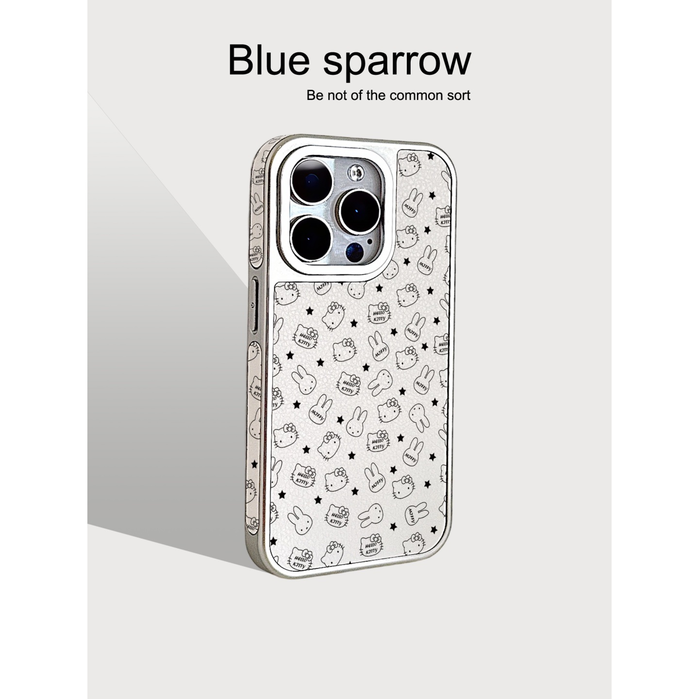 爱线条KT猫米菲侧贴小羊皮手机壳