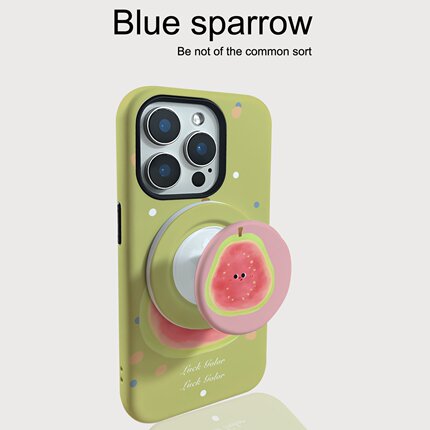 夏日波点粉芭乐适用iPhone16手机壳苹果16promax磁吸支架二合一菲林15/15pro全包13/14女16pro磨砂15pm防摔12