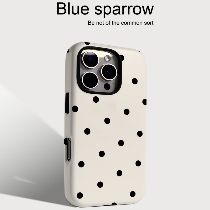 简约黑色波点二合一菲林手机壳