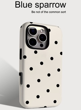 简约黑色波点适用iPhone16手机壳苹果16promax二合一菲林15/15pro女17/14时尚17pro防摔17pm华为mate70/P80潮