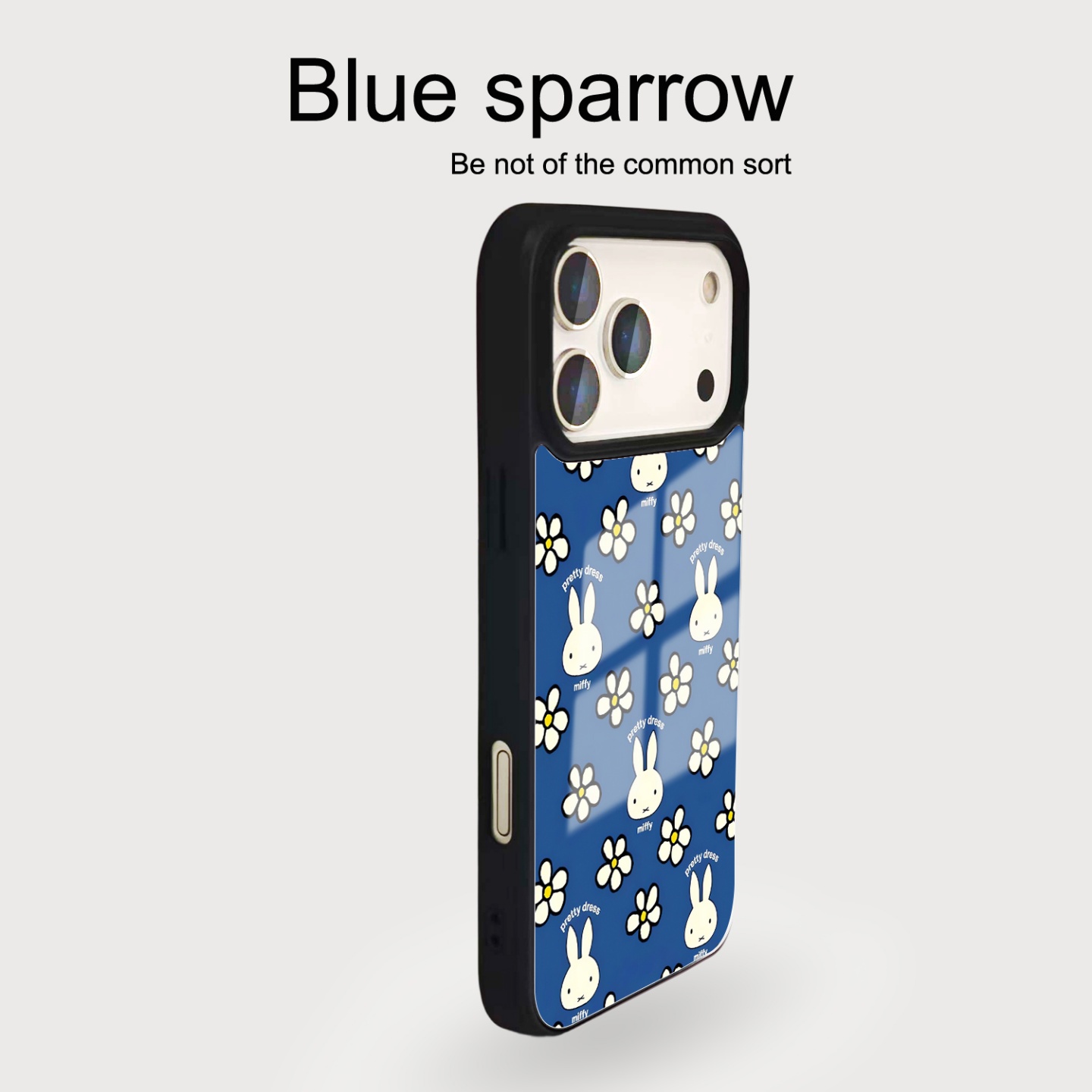 蓝底花朵兔子头刀锋菲林手机壳