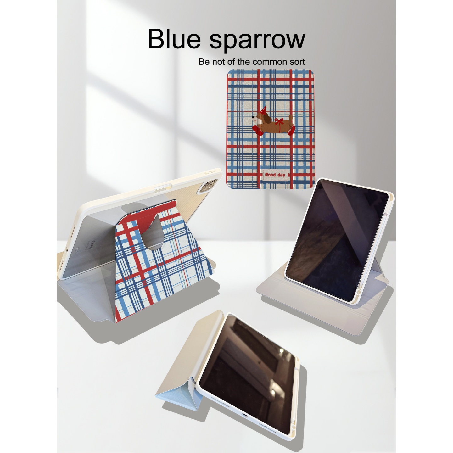 韩风格纹小狗360旋转平板保护壳