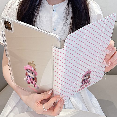 粉波点可爱朱迪Y折平板保护壳