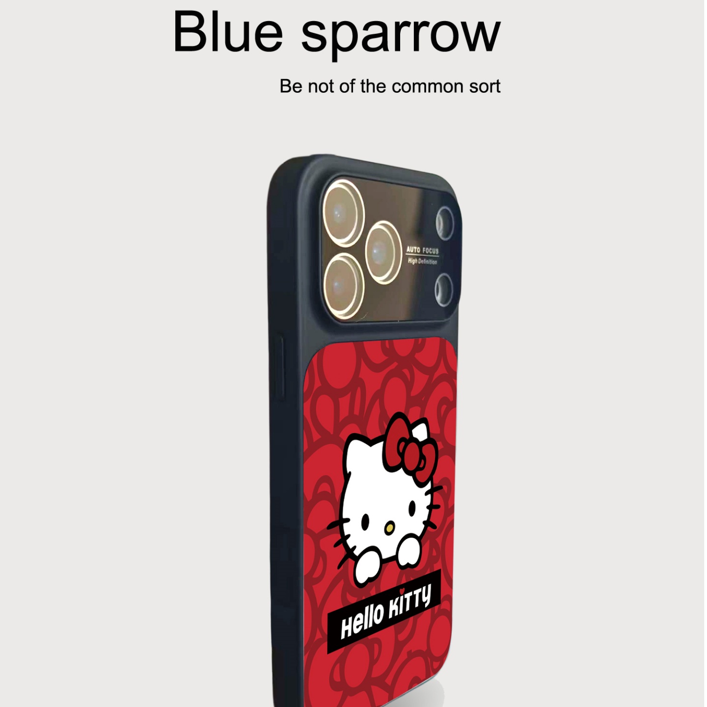 红底蝴蝶结KT猫镜头膜仿原玻璃壳