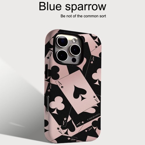 潮流粉黑扑克二合一菲林手机壳