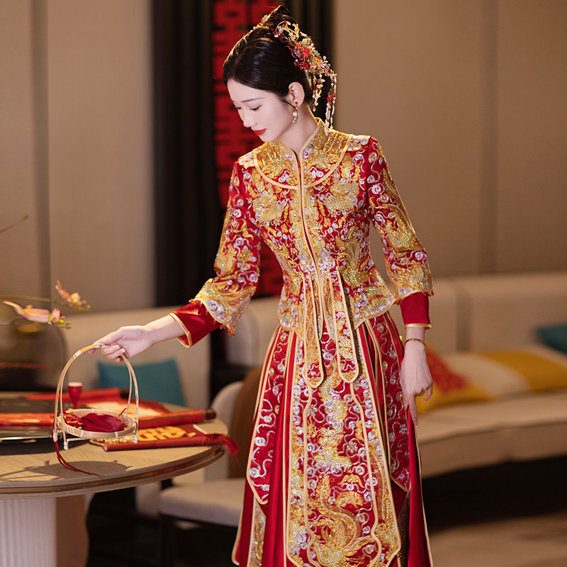 龙凤褂新娘2026新款结婚中式嫁衣女新式敬酒礼服春夏小个子秀禾服