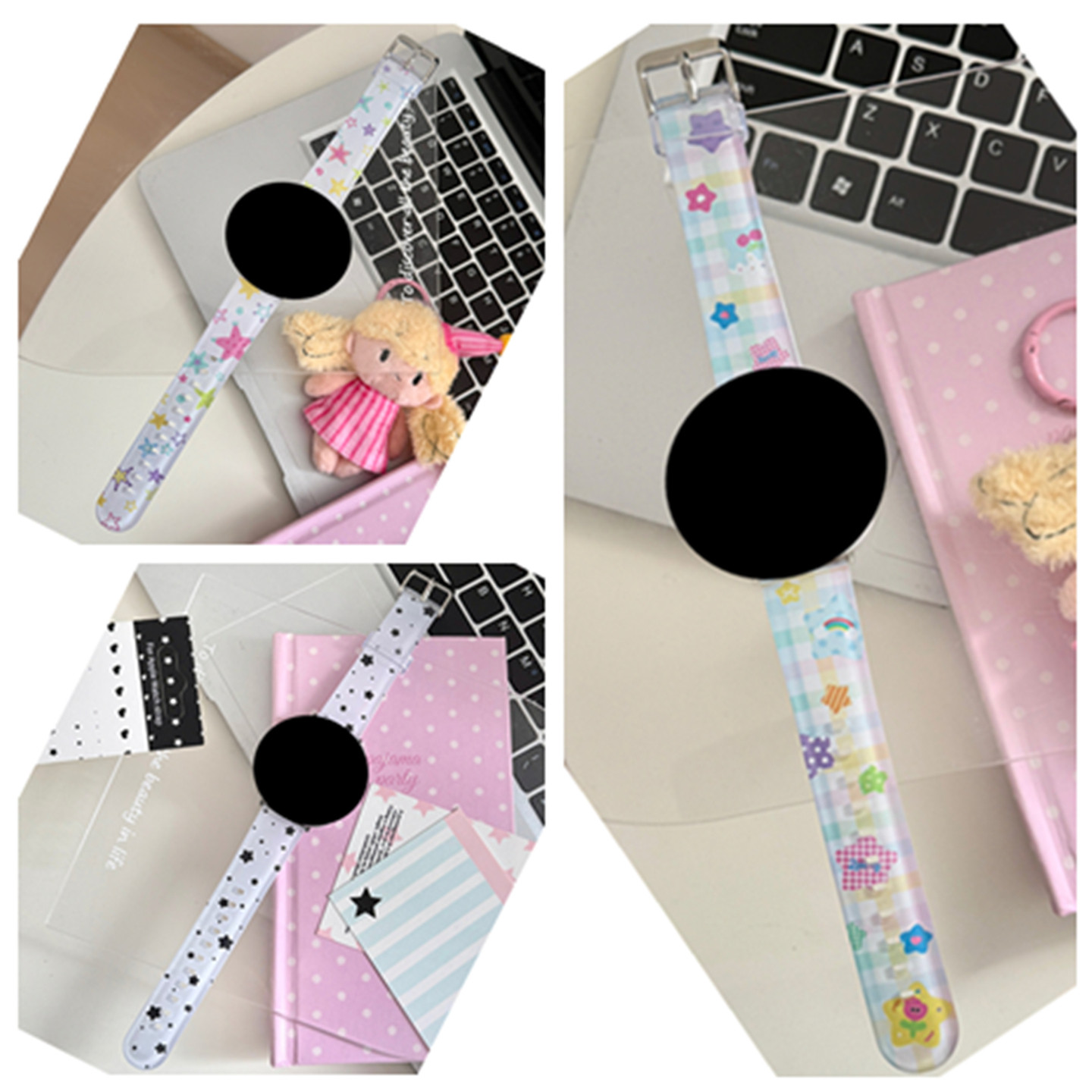 适用三星手表彩色星星硅胶表带