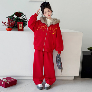 女童冬装套装本命年12岁女孩衣服冬装儿童搭配一整套女大童过年服