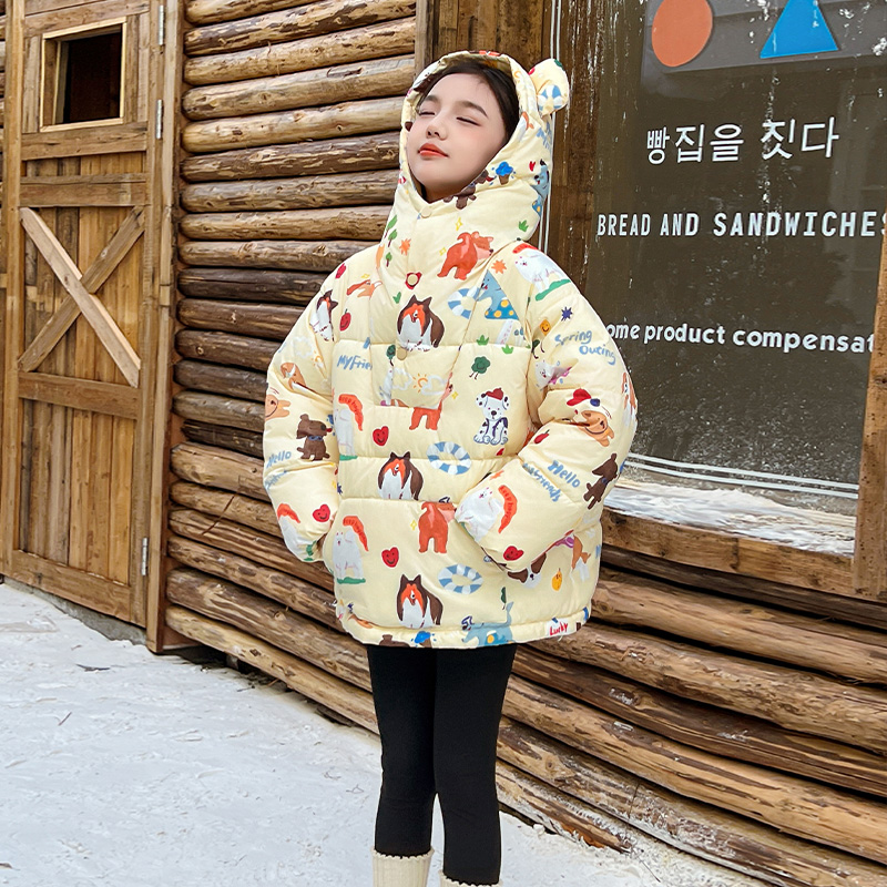 女童羽绒棉服冬季加厚儿童套头棉衣洋气中大童外套冬装小女孩棉袄