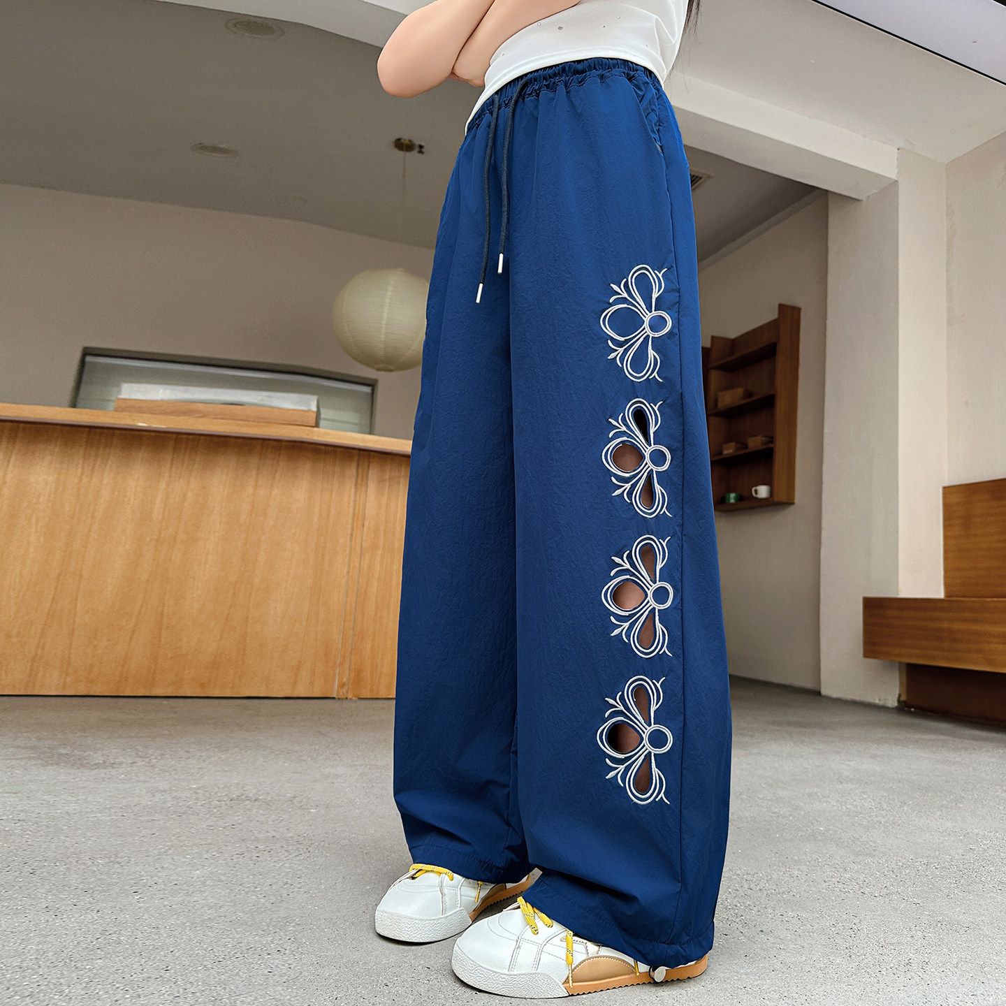 女童阔腿裤夏季初中生女孩裤子图片