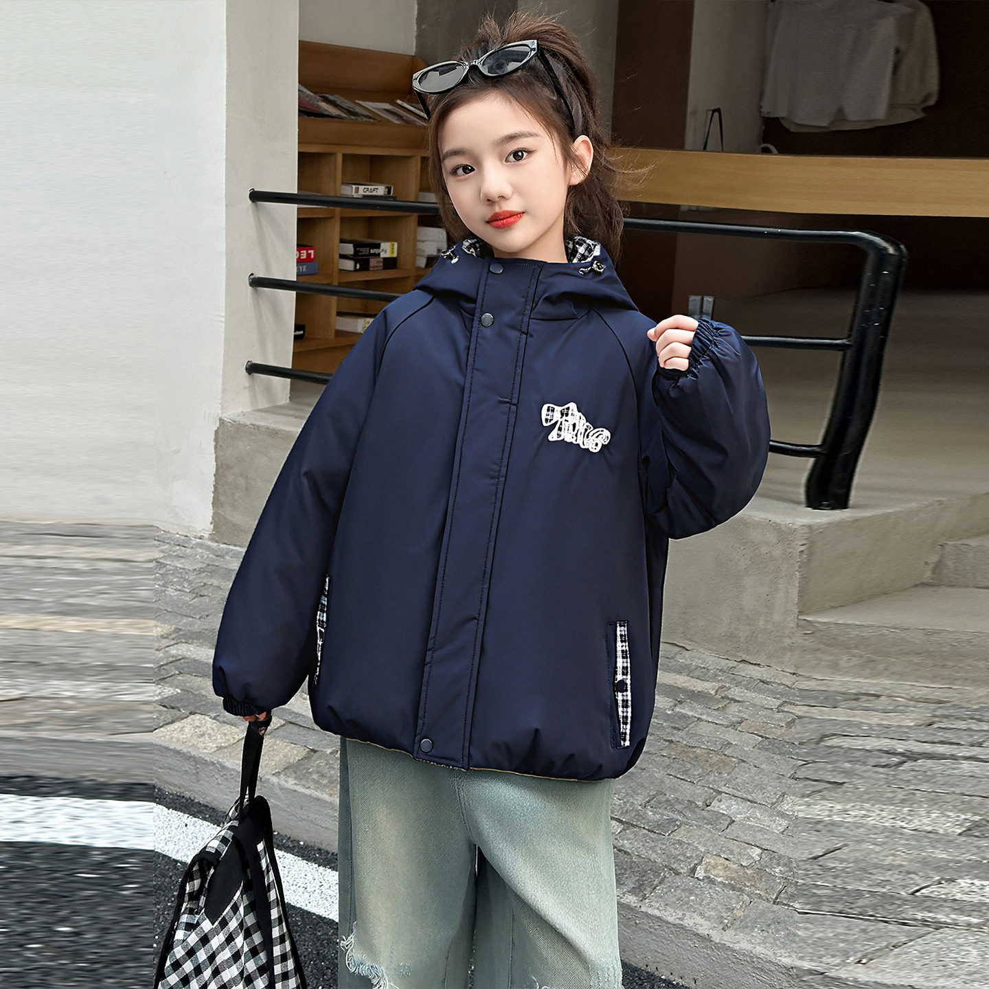 女童冬装棉袄外套2025新款儿童夹棉棉服冬季大童加厚外套女孩棉衣