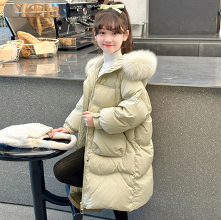 女童棉服冬季加厚儿童羽绒棉衣中大童夹棉外套冬装女孩棉袄中长款