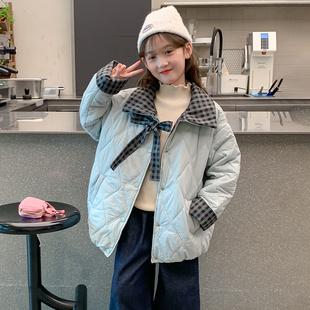 女童棉服冬季洋气儿童夹棉轻薄小棉袄中大童外套冬装女孩保暖棉衣