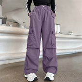 初中生女孩裤 子春季 长裤 女童工装 春秋儿童运动裤 春装 大童阔腿裤 裤