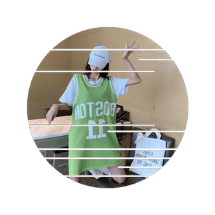 韩版球衣女宽松外穿篮球背心bf风学生球服中长款无袖t恤上衣潮