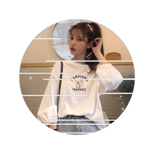 含棉长袖T恤女春秋新款学生韩版宽松学院风百搭灯笼袖上衣