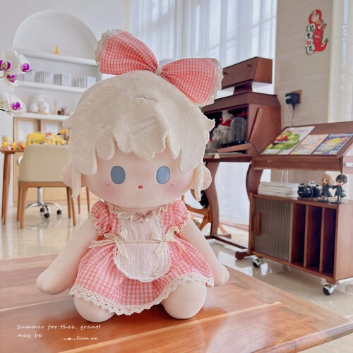 棉花娃娃女40cm坐姿娃衣服女仆装连衣裙子玩偶一番赏换装原创超萌