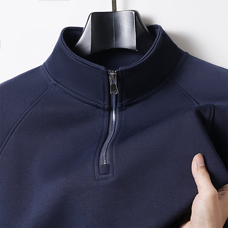 新款休闲卫衣男士宽松立领半拉链