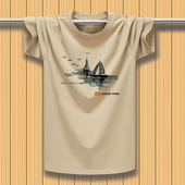 宽松圆领美式 凉感夏季 潮牌休闲上衣 T恤男士 莫代尔丝光棉高档短袖