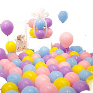 网红气球批发加厚防爆马卡龙色汽球装饰场景布置儿童无毒粉色婚礼