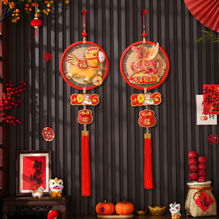 新年装饰马年福字挂饰摆件2026新款大门室内春节装饰入户门布置