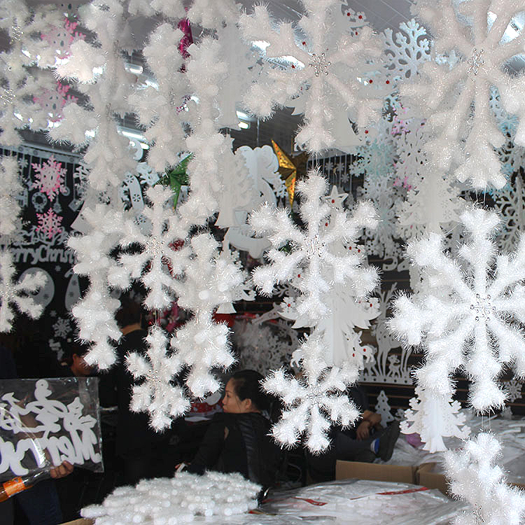 圣诞节装饰品雪花片泡沫雪花舞蹈道具大圣诞树挂件装饰品布置雪花