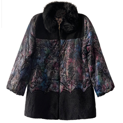 追梦女神灯笼袖丝绒棉服