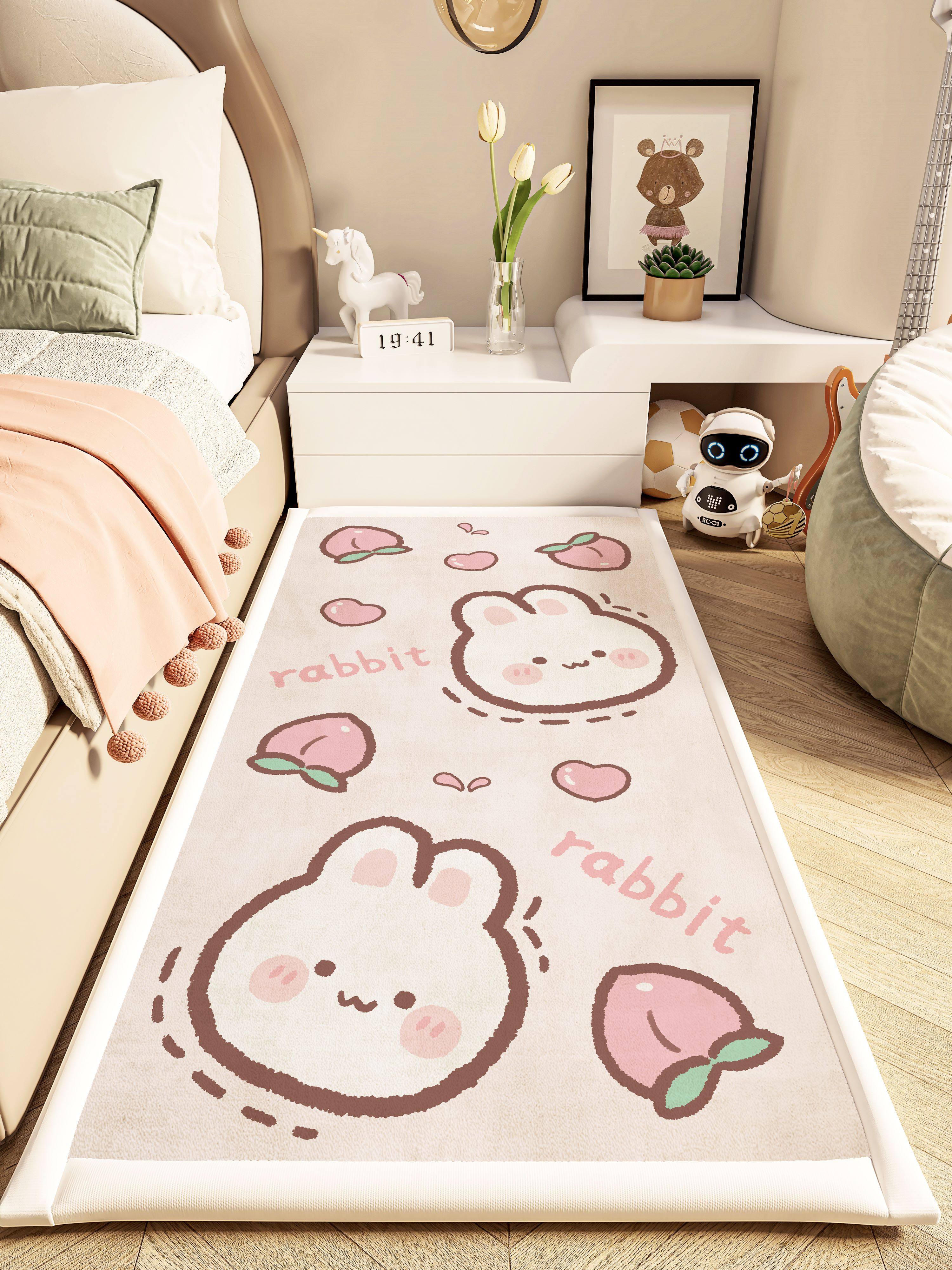 地毯女孩的卧室加厚床边毯子粉红色冬季垫主卧室儿童房间床防跌倒,居家布艺,地毯,淘宝优惠券,粉丝福利购,淘宝优惠卷