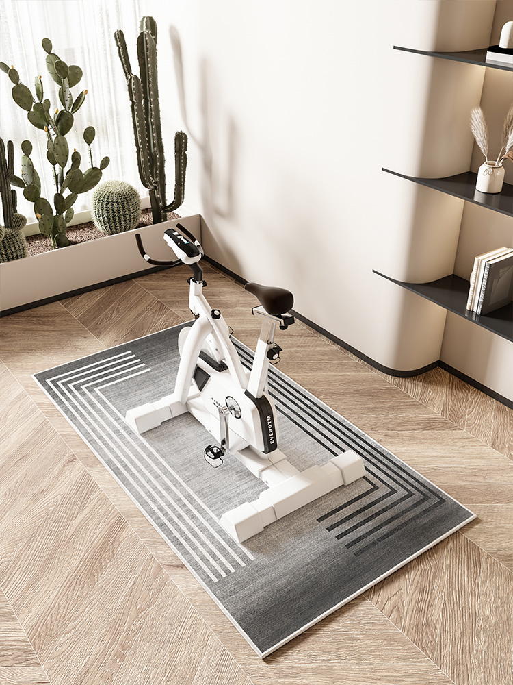 动感自行车地板垫无声防滑垫椭圆机地毯室内运动健身垫家庭减震隔