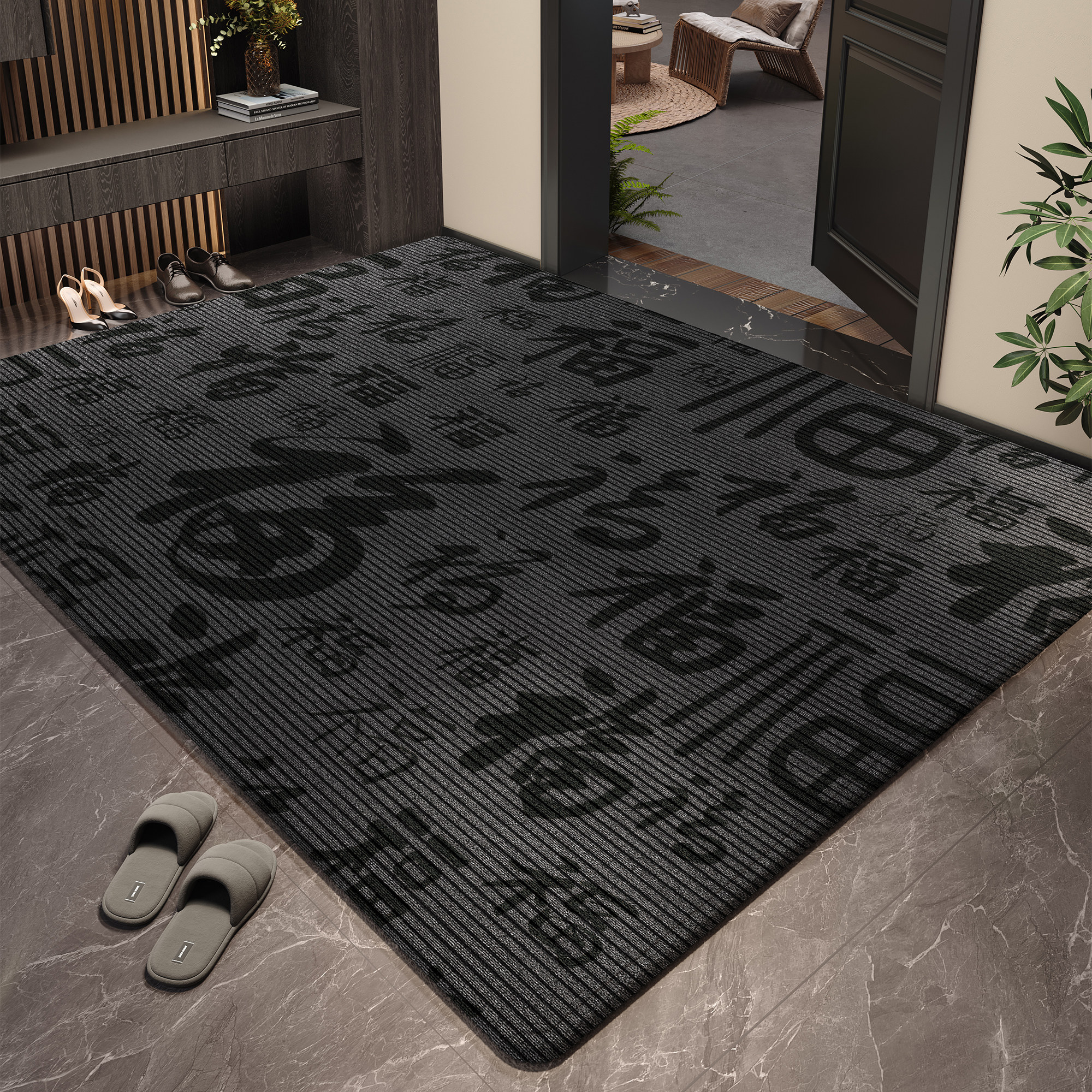 轻奢高级感地垫入户门垫2025新款百福进门门口脚垫玄关防滑垫耐脏,居家布艺,入户地垫,淘宝优惠券,粉丝福利购,淘宝优惠卷