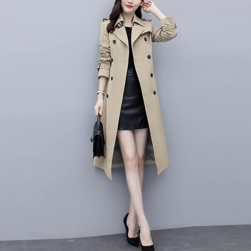 Зеленый осенний плащ, осеннее модное классическое пальто, куртка, коллекция 2022