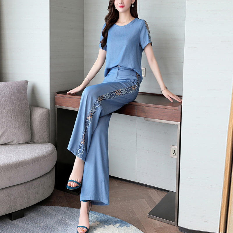 气质女神范衣服套装2022年新款女夏刺绣天丝牛仔阔腿裤洋气两件套在类目 模玩/动漫/周边/cos/桌游, 二次元古风服装, 古风首服中 - 来自Buy2taobao.com提供专业的淘宝代购服务