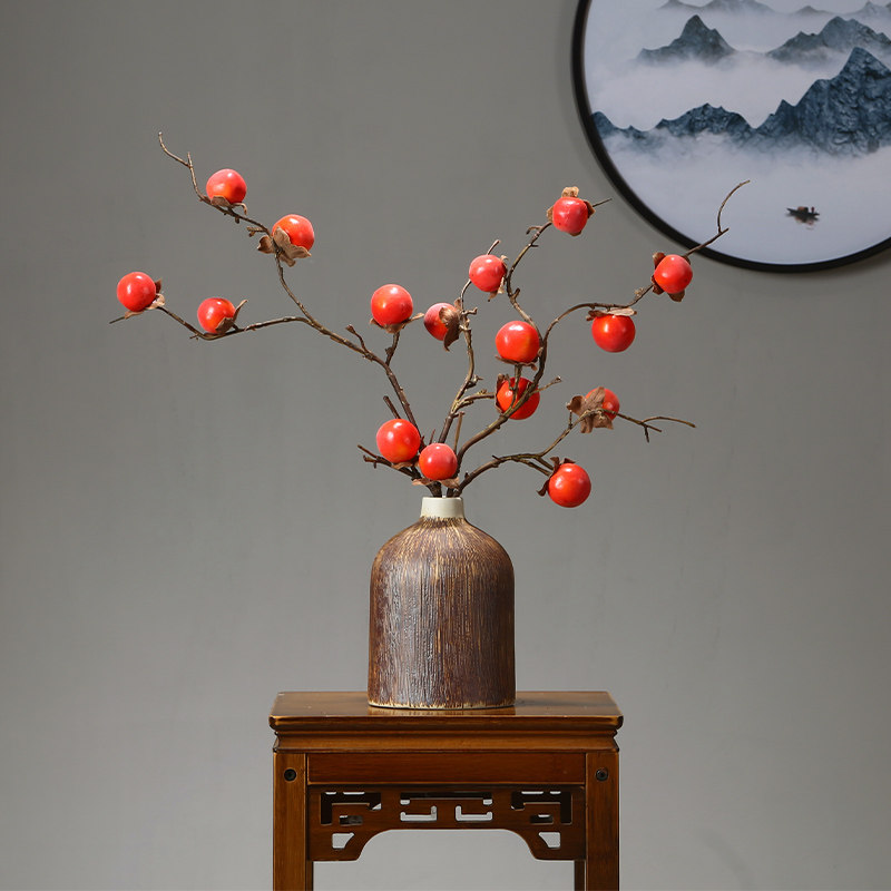 景德镇陶瓷花瓶摆件小柿子果实假花室内摆放柿柿如意艺术装饰品,家居饰品,花瓶,淘宝优惠券,粉丝福利购,淘宝优惠卷