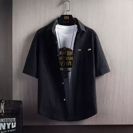 衬衫男短袖21新款夏季韩版潮流帅气男装休闲衬衣学生上衣服潮牌