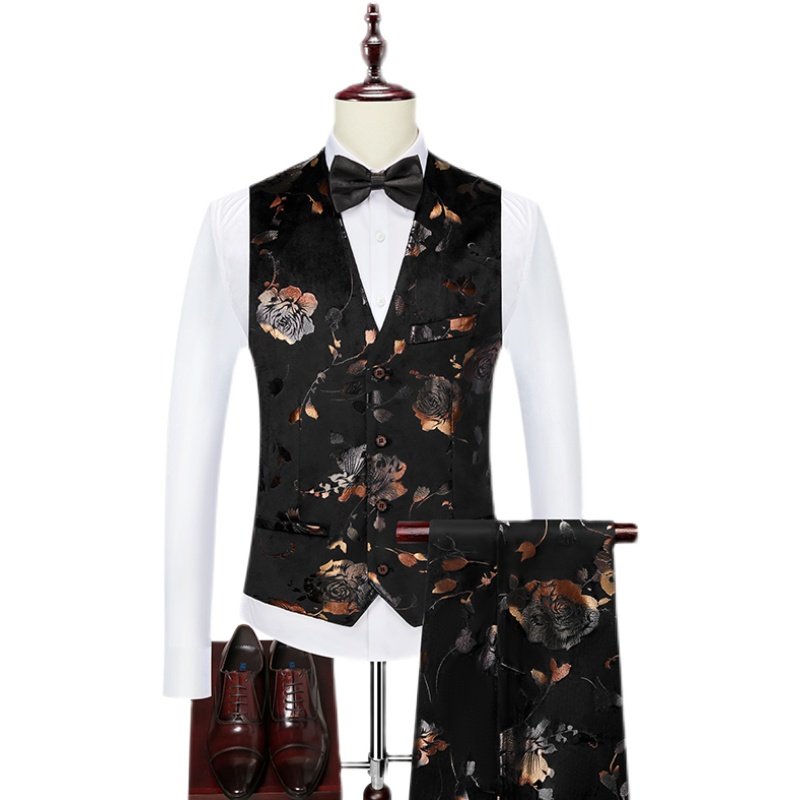 四季款花色西装马甲西裤套装加大码修身伴郎礼服舞台表演坎肩礼服,男装,常规马甲,淘宝优惠券,粉丝福利购,淘宝优惠卷