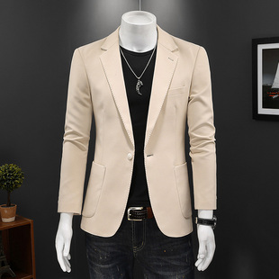 宴会主持人礼服网红西服时尚 加肥加大码 商务单西 男休闲小西装 秋季
